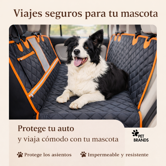 Cubre Asiento Impermeable Auto Funda Petsbrand Negra Tela Resistente