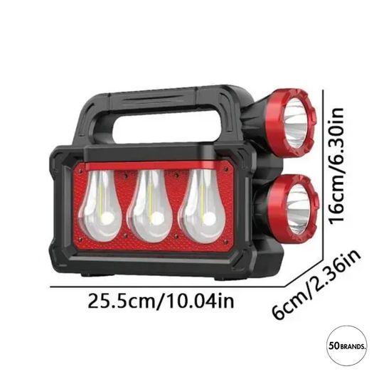 Lampara Linterna Solar Emergencia Foco Led Power Bank Color Negro