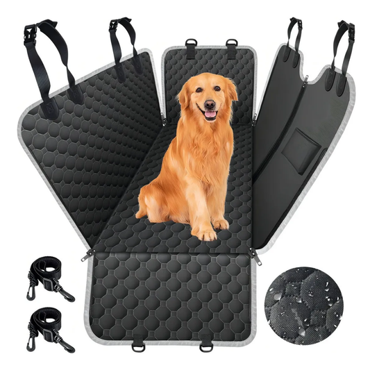 Cubre Asiento Impermeable Perro Mascotas Marca Petsbrand Hm-22 Funda Con Correas Negro