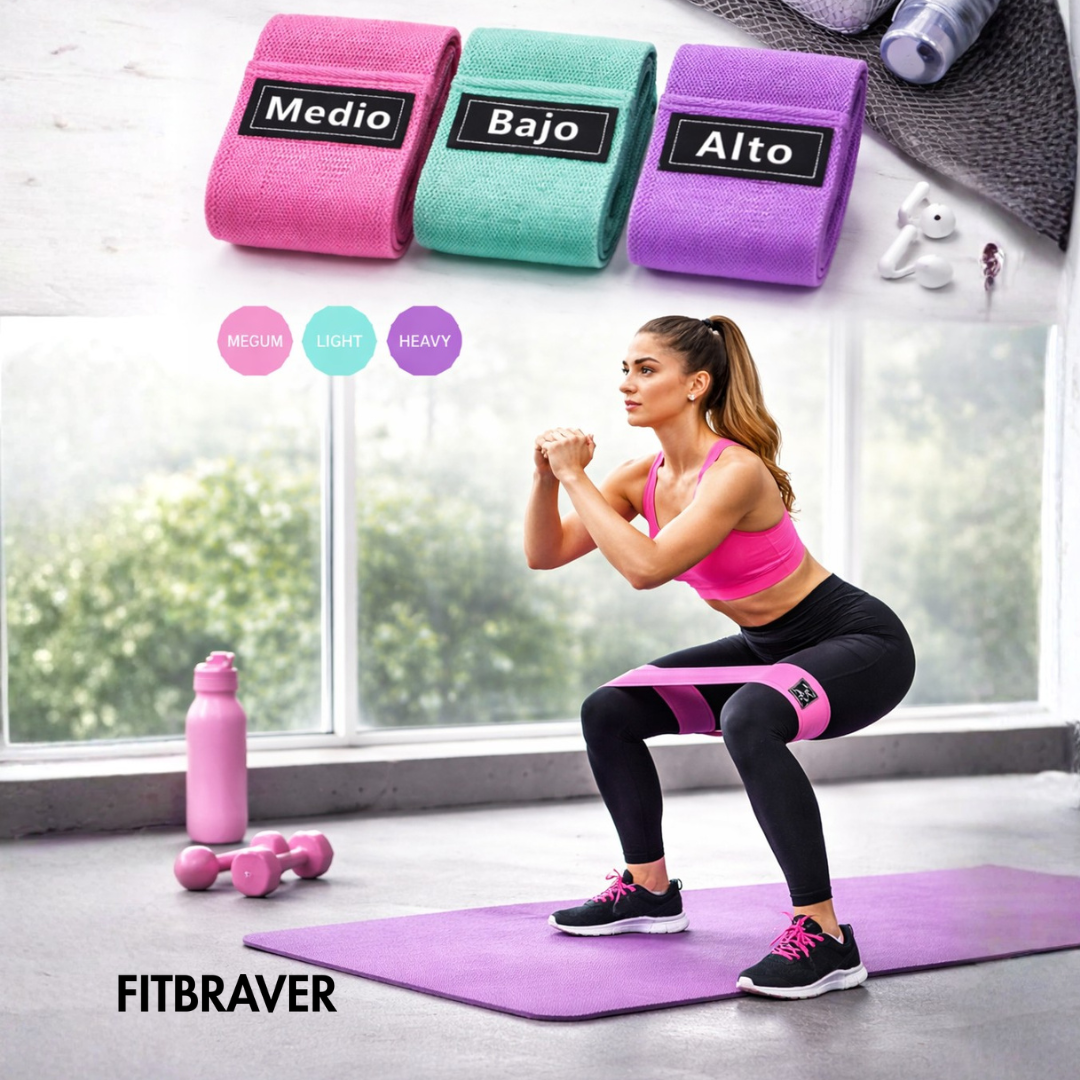 Set 3 Bandas Resistencia Ejercicio Bandas Elastica Tela Hip