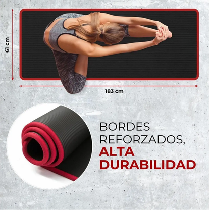 Mat Yoga Grueso 10mm Cómodo Antideslizante Nbr 183x61cm Fit