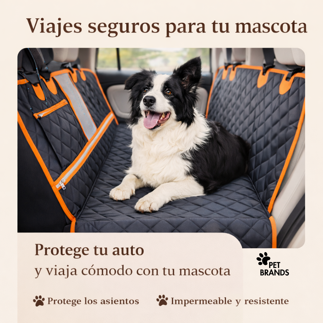 Cubre Asiento Impermeable Auto Funda Petsbrand Negra Tela Resistente