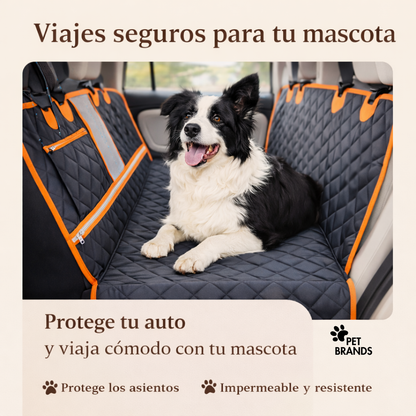 Cubre Asiento Impermeable Auto Funda Petsbrand Negra Tela Resistente