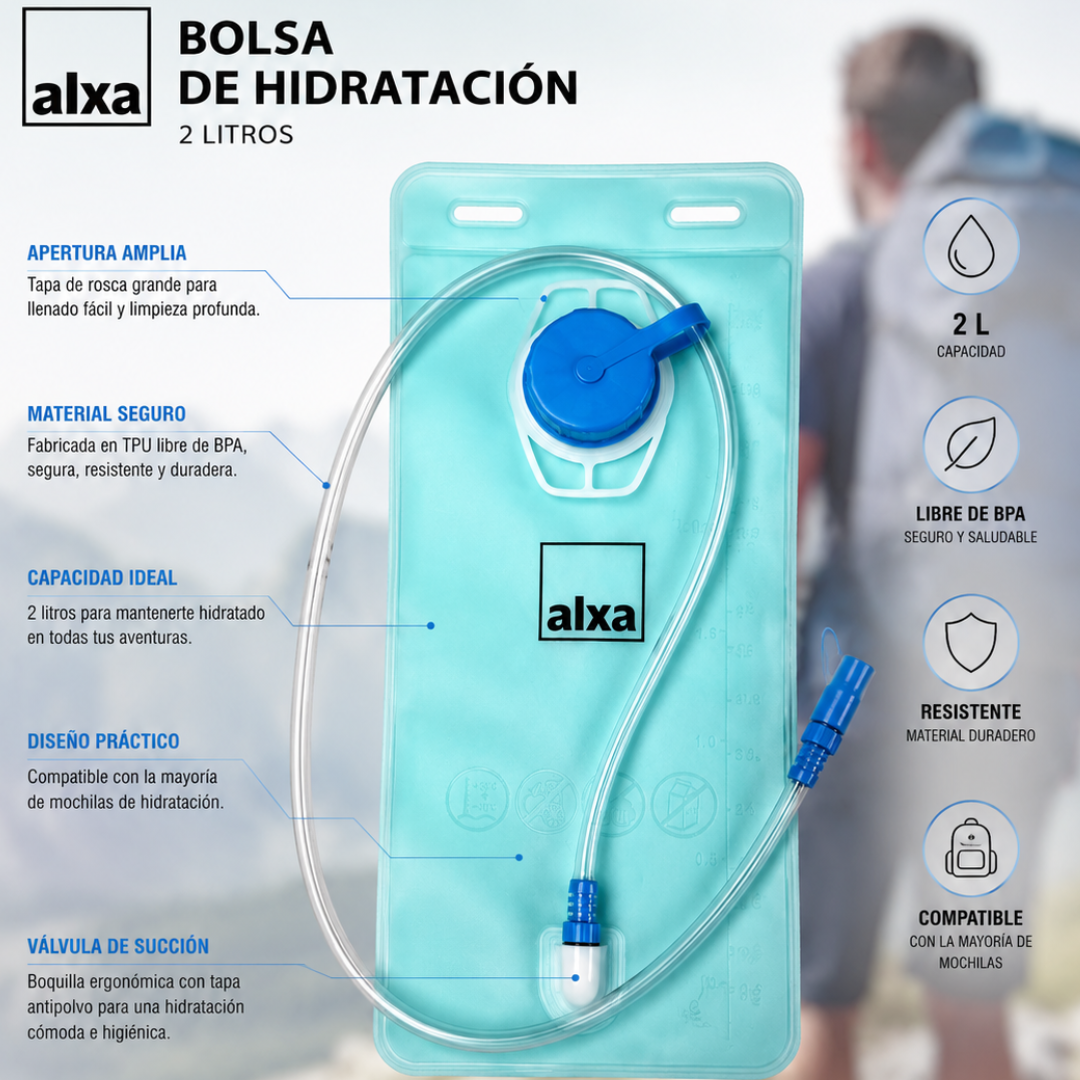 Bolsa De Hidratación 2l Para Trekking O Running Material Tpe