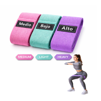 Set 3 Bandas Resistencia Ejercicio Bandas Elastica Tela Hip