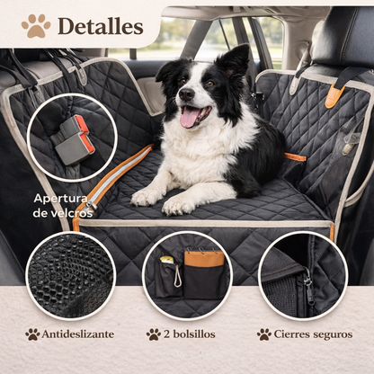 Cubre Asiento Impermeable Auto Funda Petsbrand Negra Tela Resistente