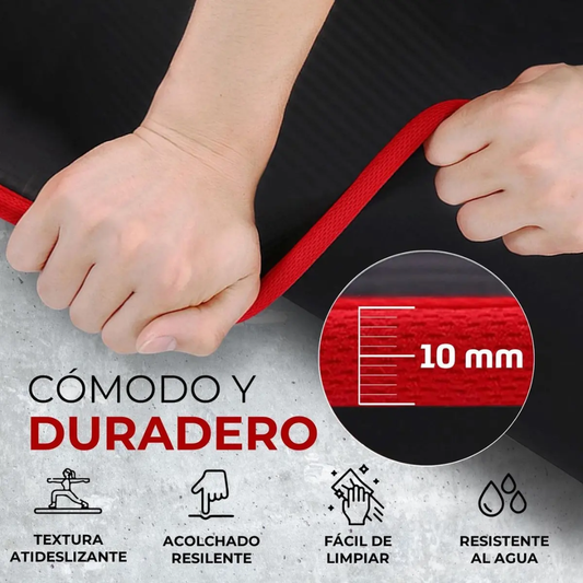 Mat Yoga Grueso 10mm Cómodo Antideslizante Nbr 183x61cm Fit