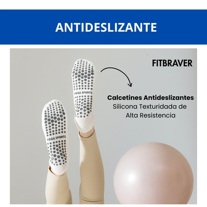 Set 6 Calcetines Antideslizantes Algodón Yoga Pilates Casa