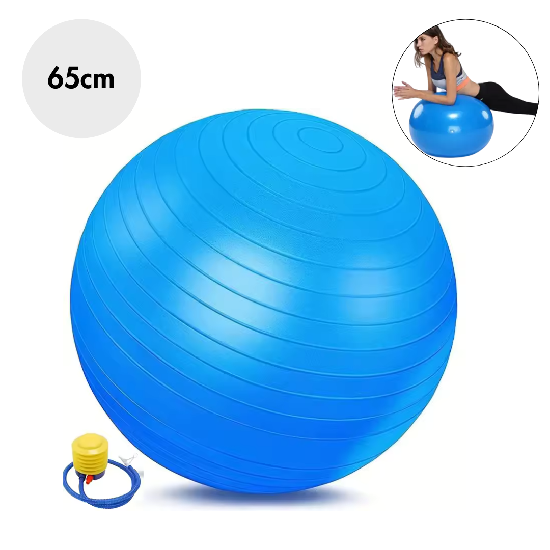 Pelota Balon de Yoga Pilates 65cm Con Inflador Fitbraver