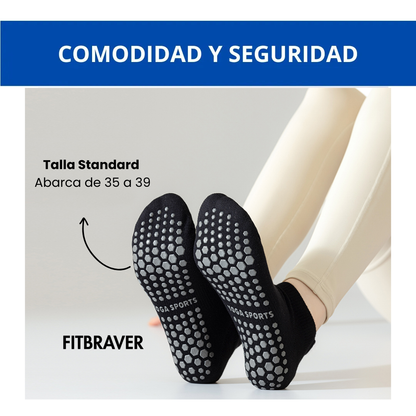 Set 6 Calcetines Antideslizantes Algodón Yoga Pilates Casa