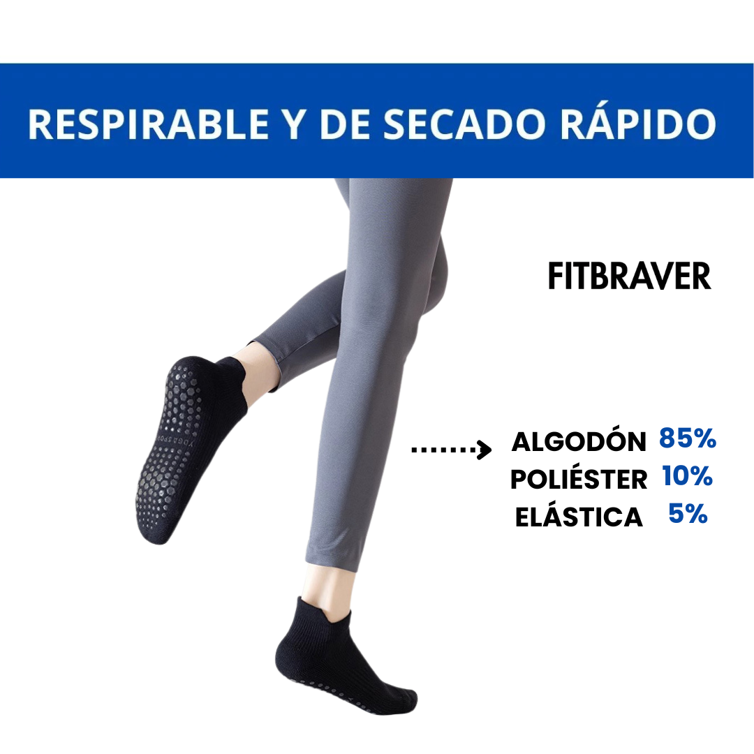 Set 6 Calcetines Antideslizantes Algodón Yoga Pilates Casa