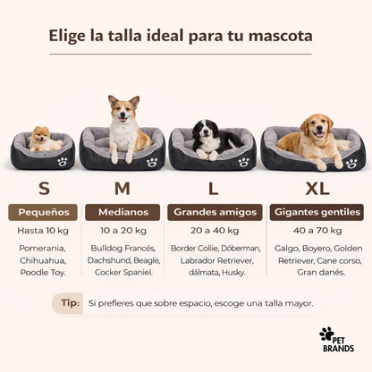 Cómoda Cama Perro Xl 112x87 Colchon Anti Estres Petbrands