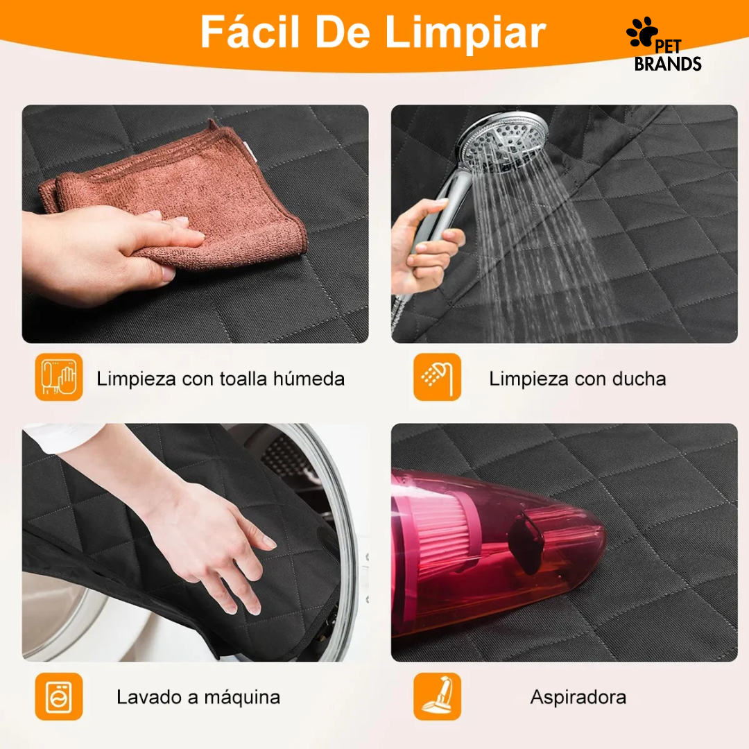 Cubre Asiento Impermeable Auto Funda Petsbrand Negra Tela Resistente