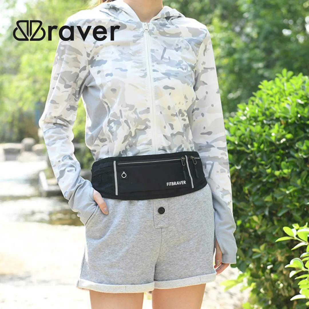 Cómodo Banano Running Fitbraver Resistente al Agua Negro