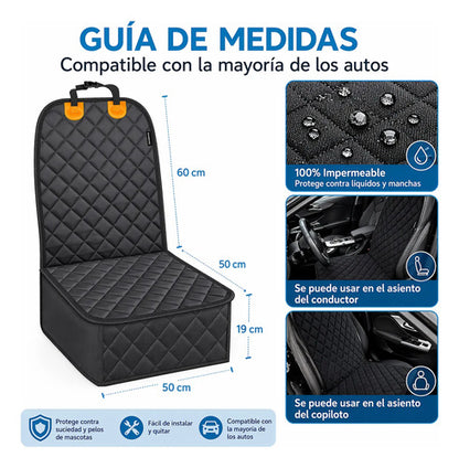 Funda Impermeable Asiento Auto Mascotas Con Cinturon Negro