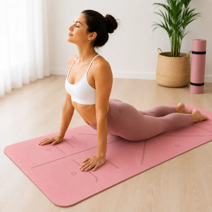 Mat Yoga Pilates Colchoneta Eco Guías +bolso+correa 6mm Rosa