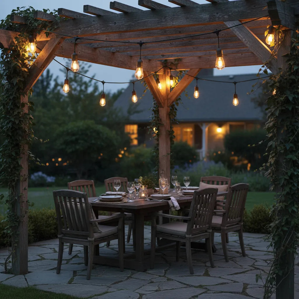 Guirnalda Exterior Unible 10 Metros 10 Ampolletas Enchufable