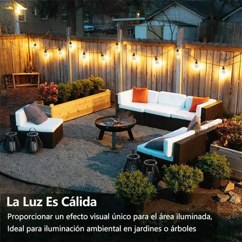 Guirnalda Exterior Unible 10 Metros 10 Ampolletas Enchufable