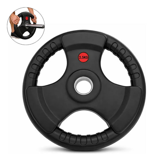 Disco Olímpico Grip 2.5kg Con Asas Recubierto En Goma
