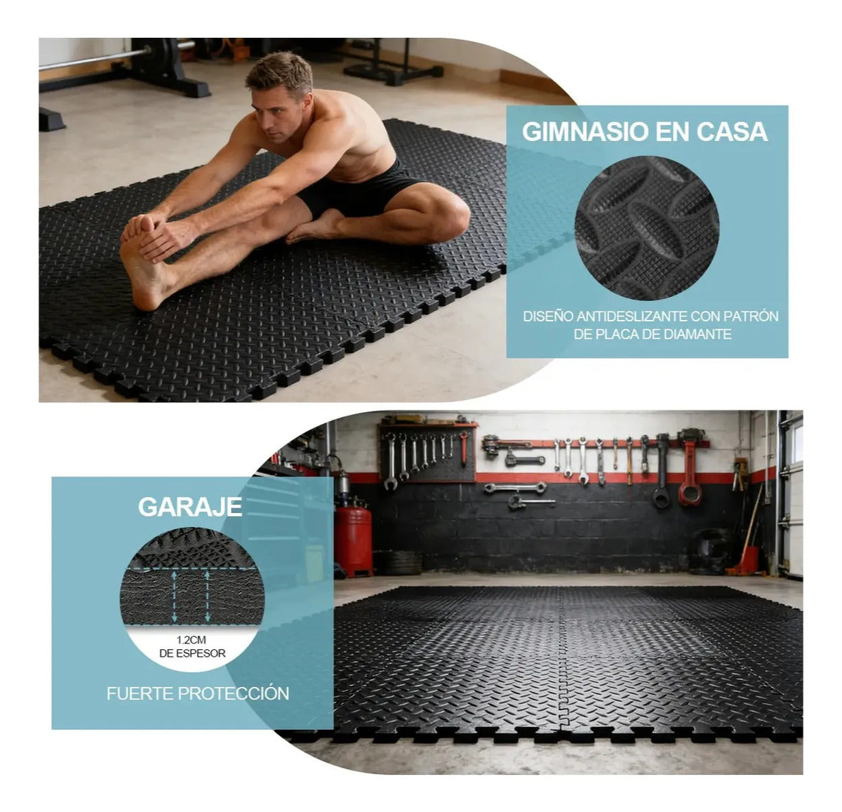 Pack 6 Unidad Piso Deportivo Goma Eva Alfombra Tatami 60x60