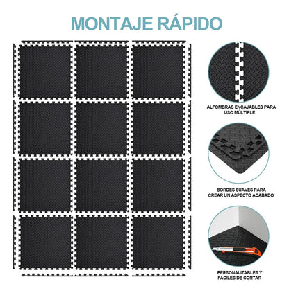 Pack 6 Unidad Piso Deportivo Goma Eva Alfombra Tatami 60x60