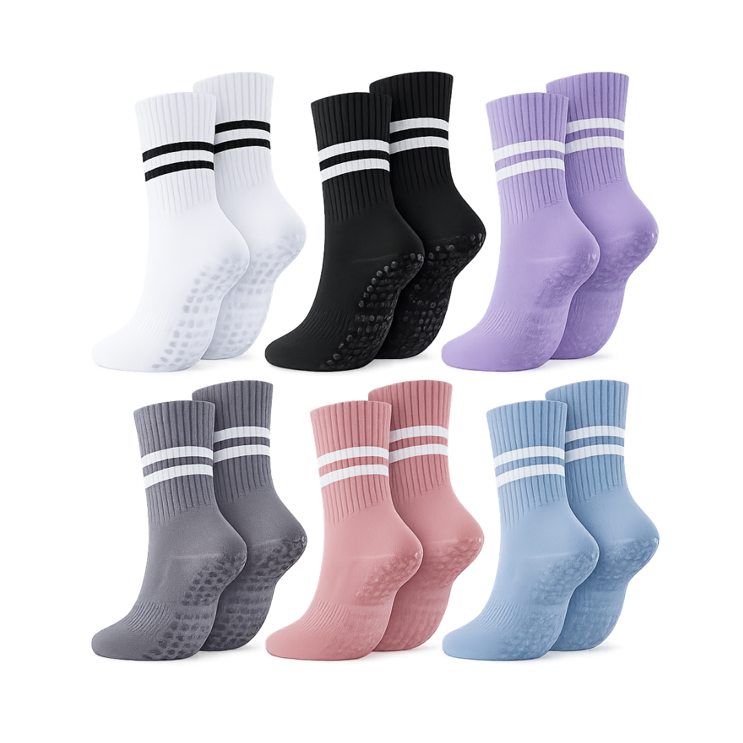 12 Pares de Calcetines Largos Yoga Pilates