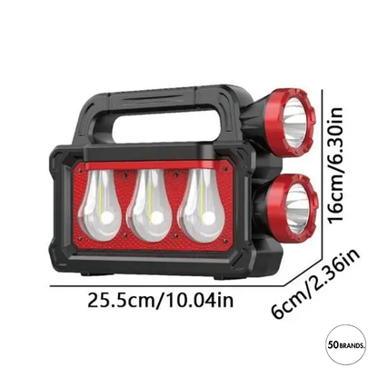 Lampara Linterna Solar Emergencia Foco Led Power Bank Color Negro